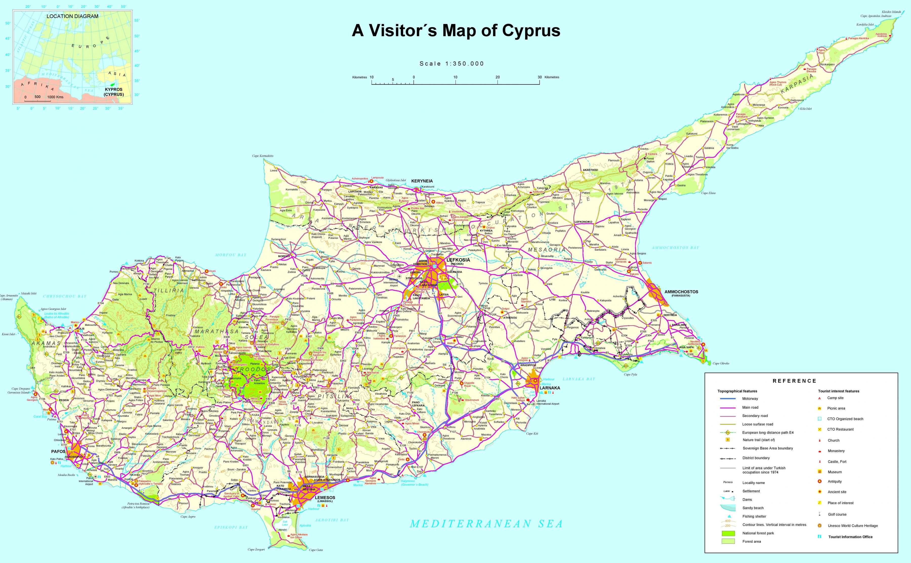 kart over kypros Kypros Middelhavet Kart Kart Over Kypros I Middelhavet Sor Europa Europa kart over kypros
