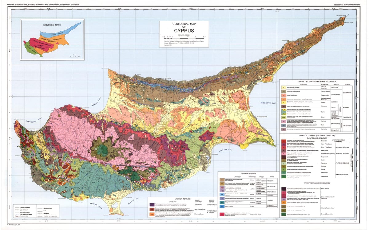 Kypros geografiske kart