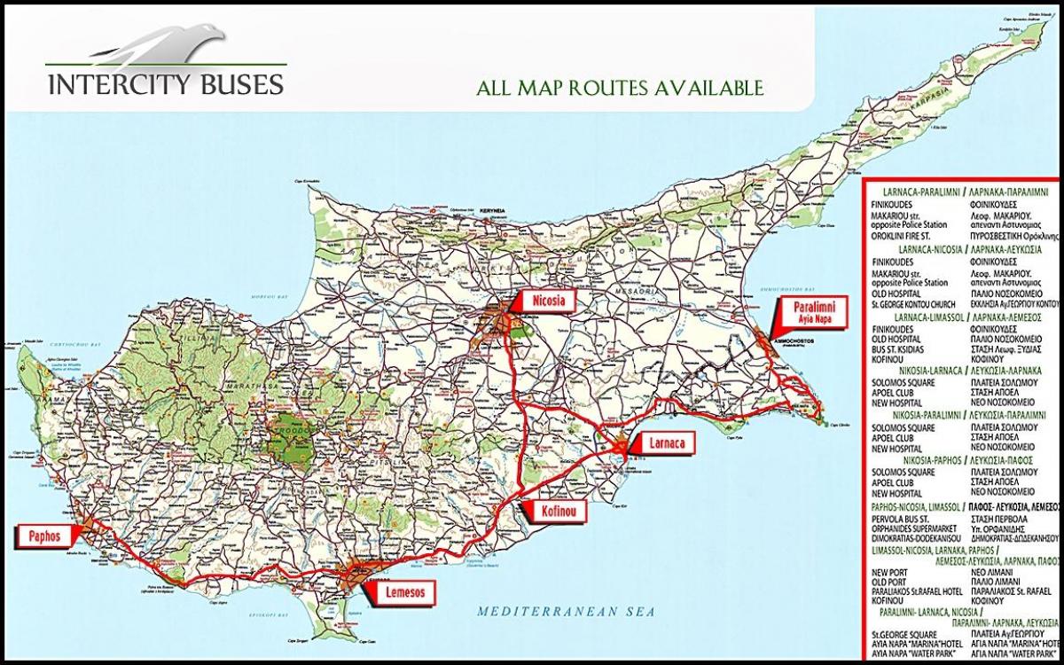 kart kypros Kypros buss kart   Kypros buss rute (Sør Europa   Europa)