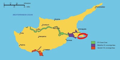 Kart over kapparis Kypros