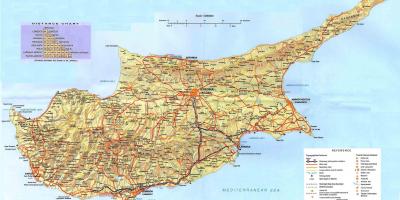 Kart over Kypros holiday resorts