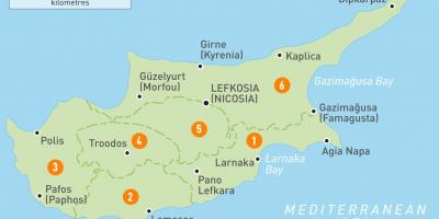 Kart over Kypros land