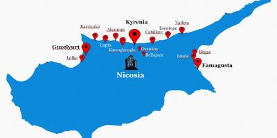 Nord-Kypros veien kart